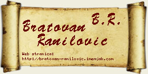 Bratovan Ranilović vizit kartica